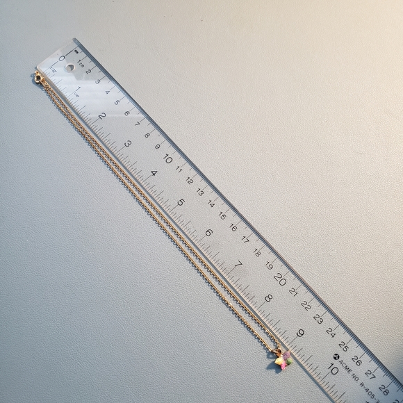 3/$15 5/$20 Vintage Y2K Gold Plated Colourful Sparkle Glitter Butterfly Necklace - Picture 8 of 11